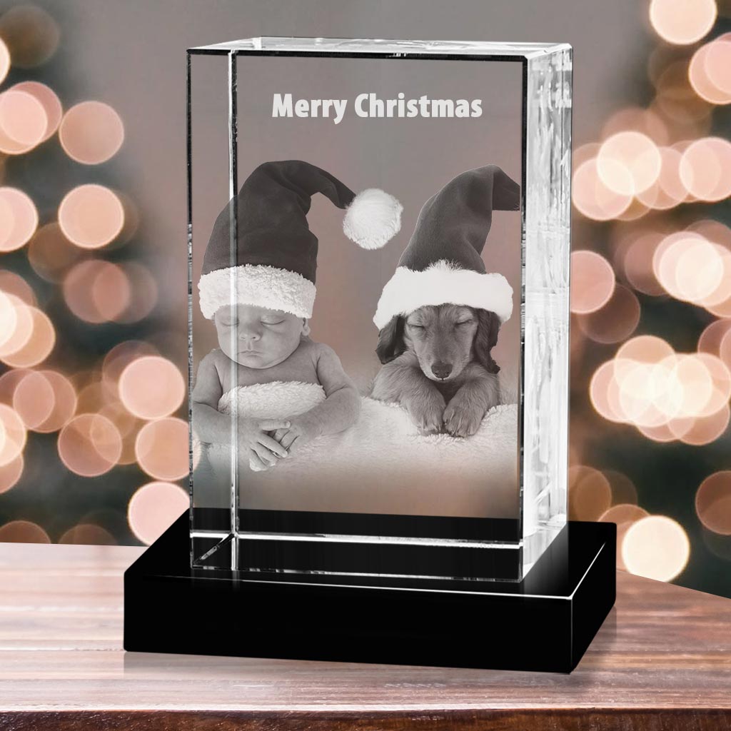 Personalized 3D Christmas photo crystal gift – Christmas Portrait - The best 3D crystal gifts