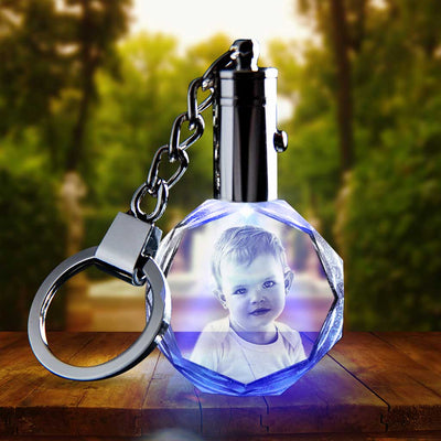 2D Photo Crystal Keychain - Octagon - The best 3D crystal gifts in the world!